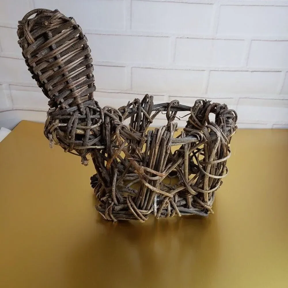 Primitive Twig Rabbit Shaped Basket Easter Decor Farmhouse Decor